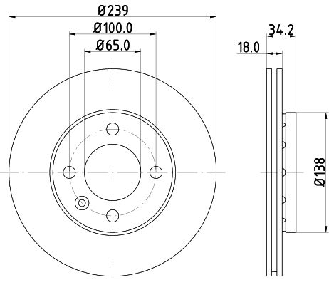 HELLA PAGID Тормозной диск 8DD 355 104-211